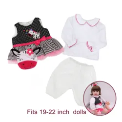 YingHuanMeiCharm-Vêtements de poupée bébé Reborn, tenue zébrée, vêtements faits à la main, poupées pour tout-petits, 20 