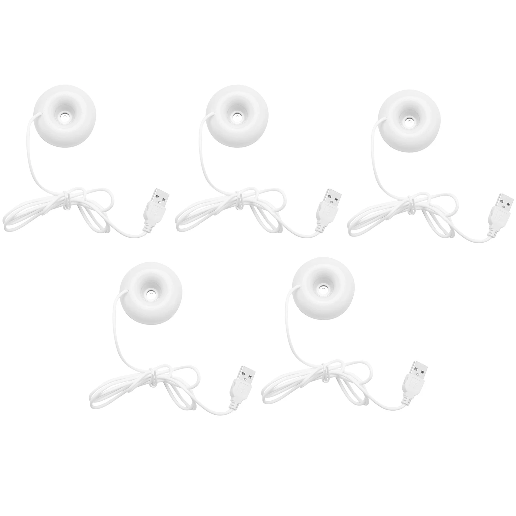 

5X White Donut Humidifier USB Office Desktop Mini Humidifier Portable Creative Air Purifier White