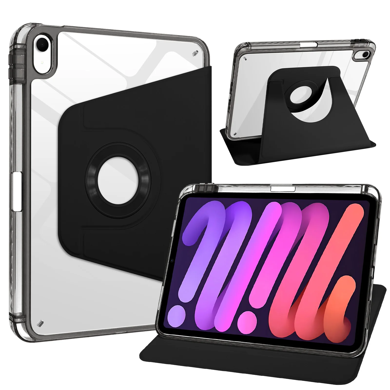 For iPad Case Pro Air Magnetic Detachable Stand Cases 2026 2025 A16 4 5 6 7 10th 11th Gen 10.9 11 12.9 Clear Acrylic Cover
