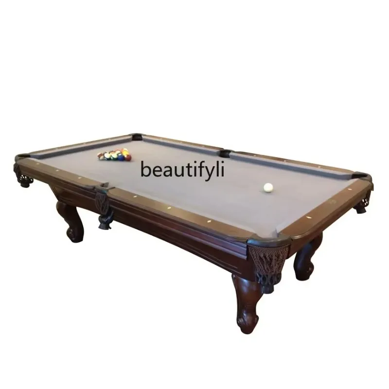 

new style Pool Table Household 233.33cm Billiards Solid Wood Carving Antique Ball Table American Table Tennis Bar