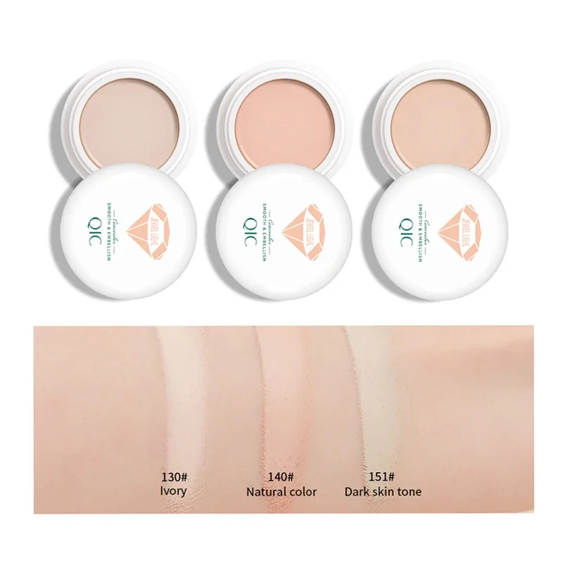 QIC 3 Colors Smooth Finish Concealer Makeups Pressed Powder High Coverage Concealer Anti Dark Circle Freckle Foundation BB Cream