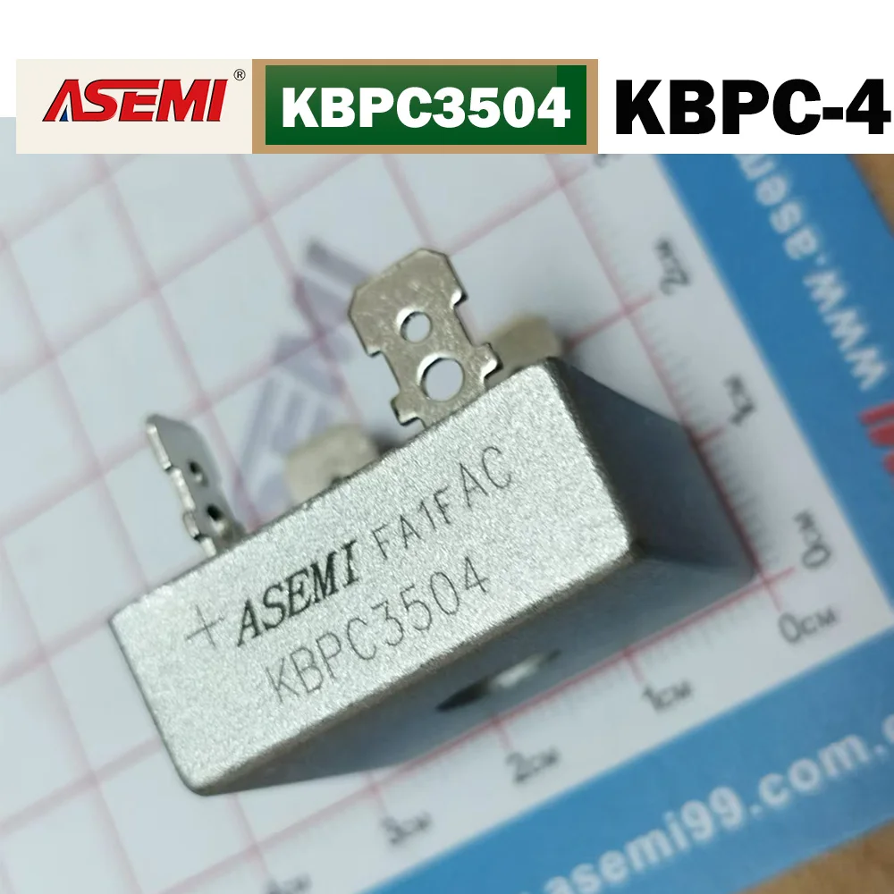 Image: Redresseur en pont KBPC3504 35A 400V monophasé, module de diodes pour alimentation électrique, onduleur DIY, contrôle de moteur