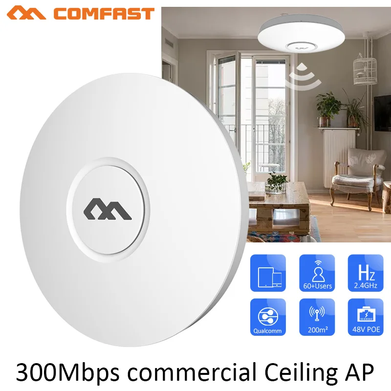 Wireless WiFi Access Point Router, 300Mbps, AP Abridor de Cobertura Ampla, RJ45 WAN LAN Port, Wi-Fi Repeater Extender, Hotel Casa