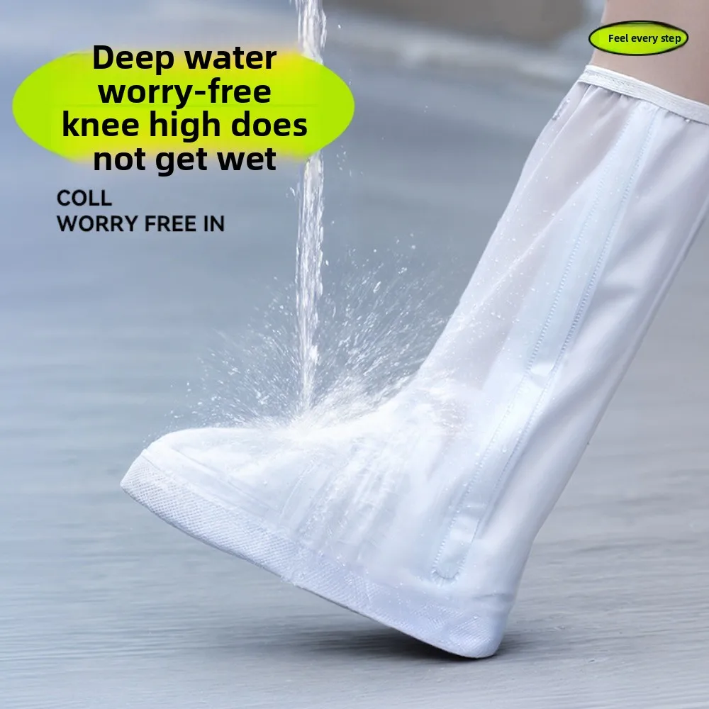 

Непромокаемые бахилы, бахилы с высокой трубкой, утолщенные противоскользящие бахилы из ПВХ, защитные водонепроницаемые бахилы для езды на велосипеде на открытом воздухе