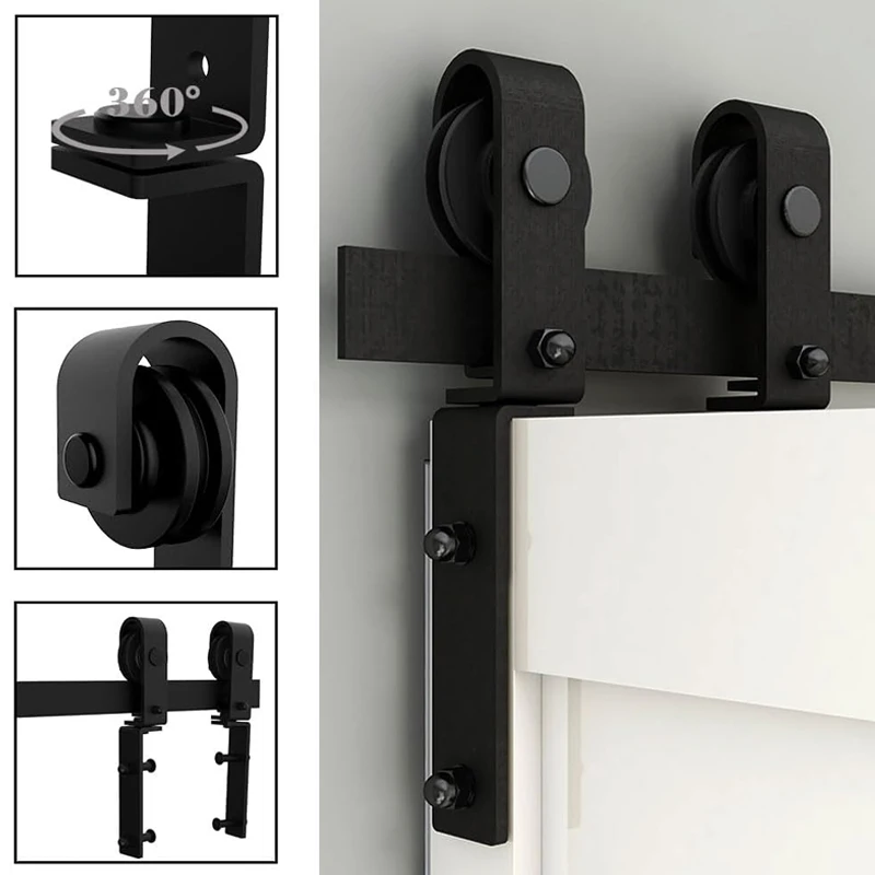 TSMST Kit di binari Hardware per porte da fienile scorrevoli Bi-pieghevoli per 4 porte, Kit Hardware per porte da fienile robusto e resistente, facile da Assemb