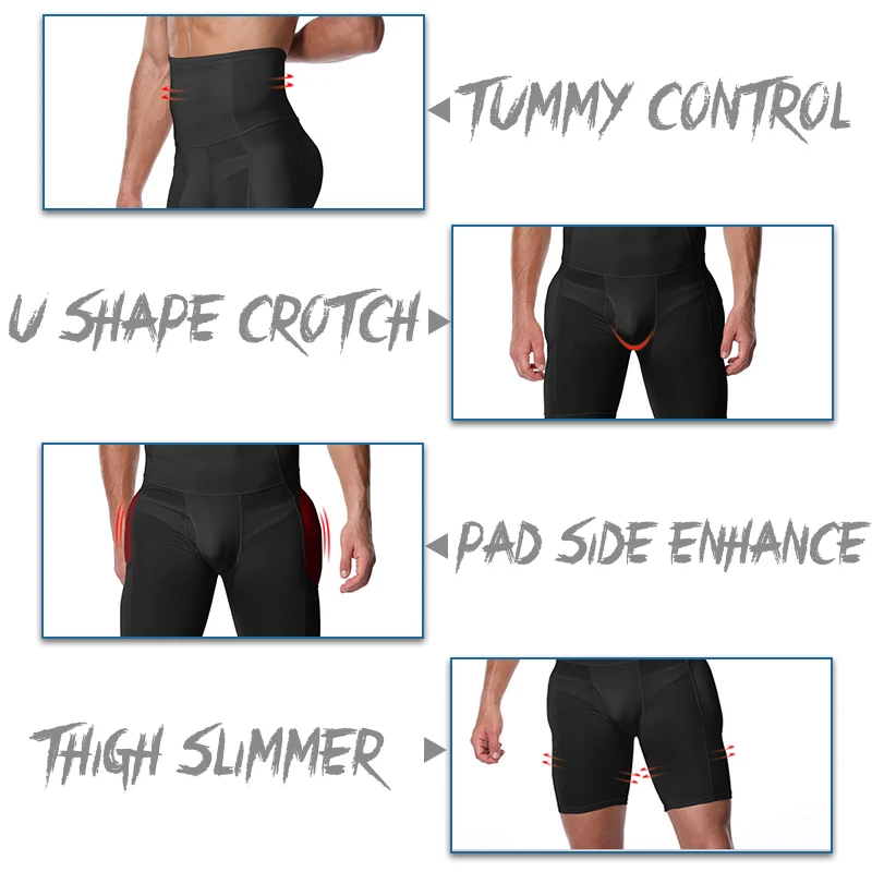 Men Underwear Slimming Body Shaper Lift Buttocks Slim Boxer Padded Shapewear Abdomen Faja Hombre Compression Tummy Shapers