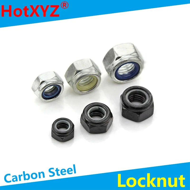 DIN985, black and white, black and white, black and white, nylon, anti-loose, self-locking, anti-slip nut, cap, M2-M16 20PCS