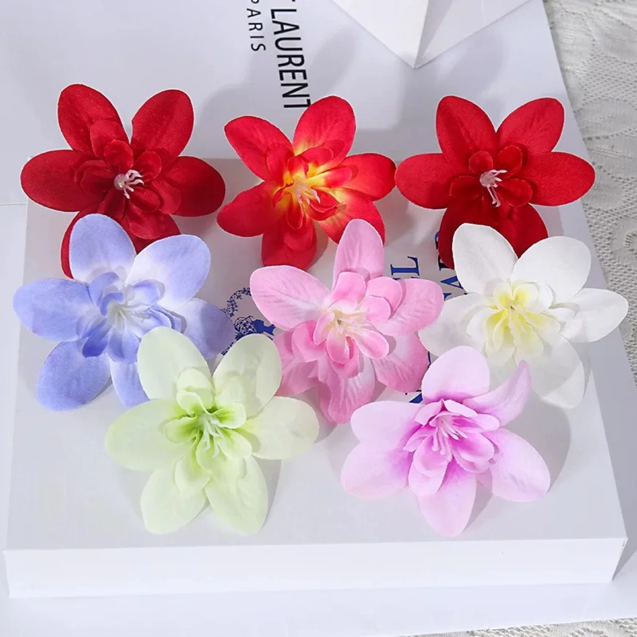 Simulated Flowers Orchids Plate Arrangement Flower Hotel Catering Dining Banquet Dining Table Party Decoration