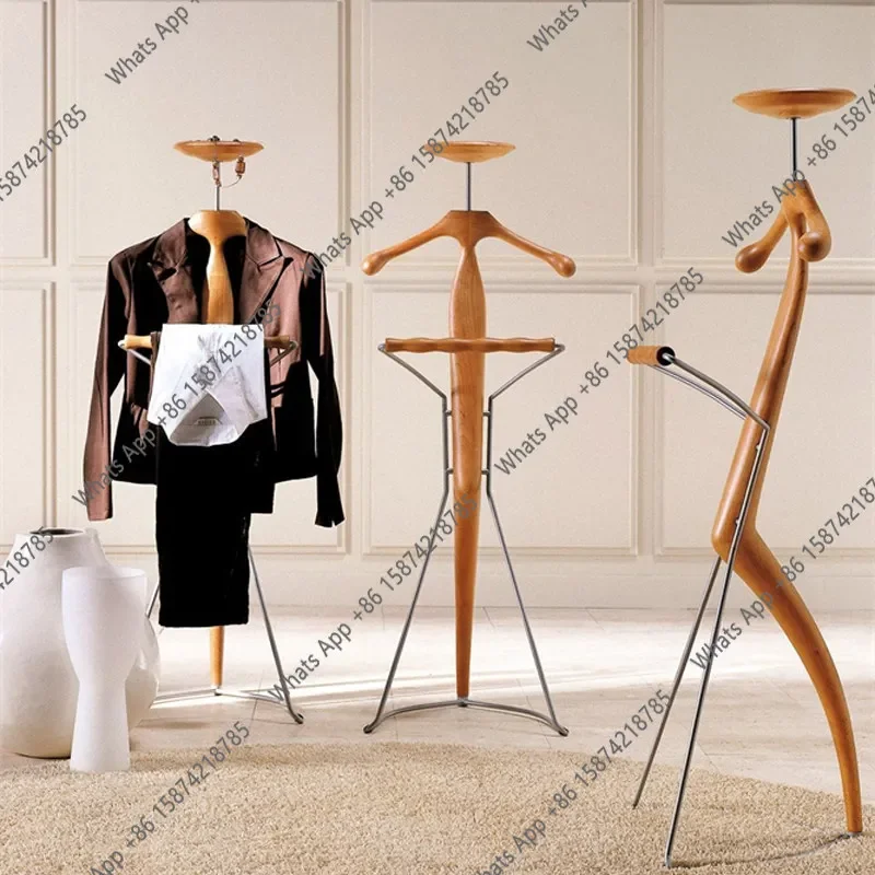 Rr Medieval Solid Wood Coat Rack, North American Black Walnut Designer Style Family Clothing Store, Floor Hanger