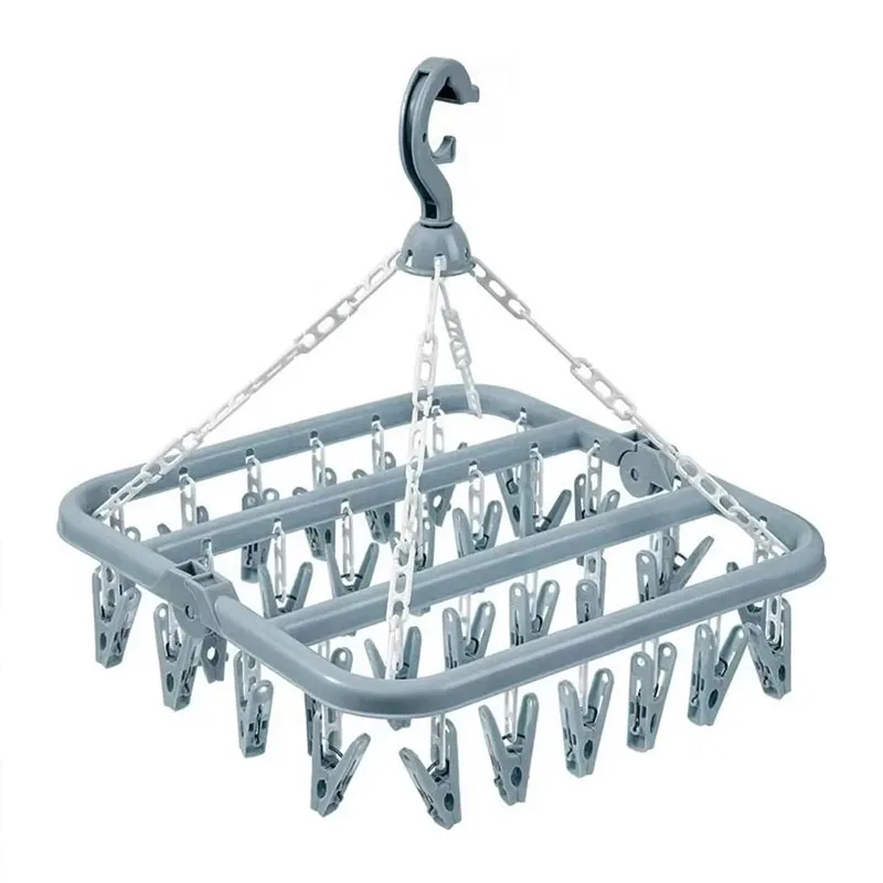 1PC Clothes Drying Hanger with 32 Clips Socks Underwear Drying Folding Laundry Hanging Rack - view 6