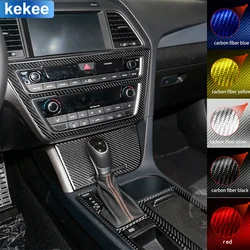 For Hyundai Sonata 9 2015 2016 2017 Full Set Kit Trim Panel Cover Tuning Real Carbon Fiber Sticker Car Interior Accessories