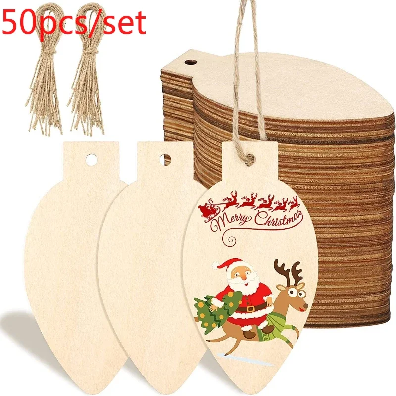 

Christmas Wood DIY Package Light Bulb Chip DIY Christmas Wooden Hanging Decoration