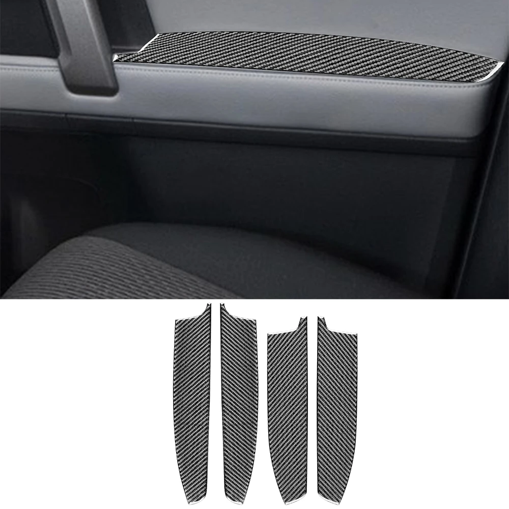 Door Inner Armrest Panel Decoration Cover Trim Sticker for 4runner 2010 2011 2012-2020 Car Interior Accessories Carbon Fiber