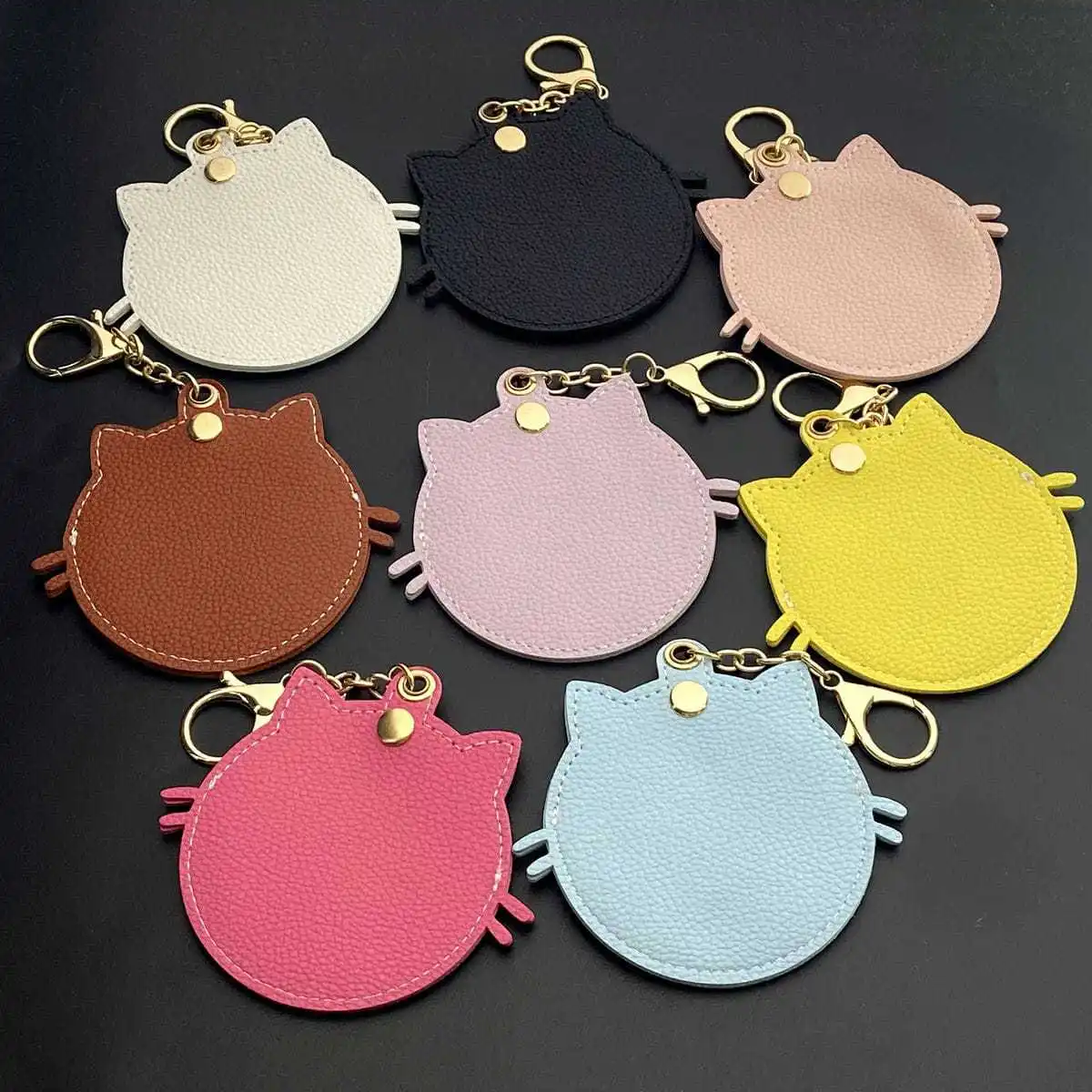 1P New Cartoon Cat Shaped Badge Bag Keychain Star Anime Periphery Itabag Pendant Key Ring Japanese Korean Cute Accessories