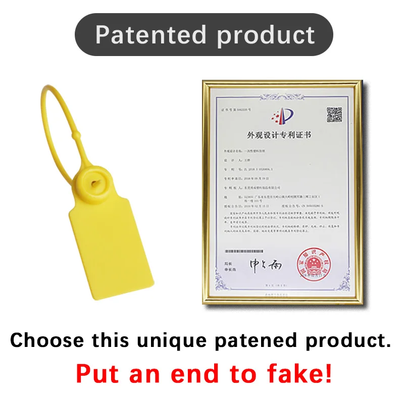 100 Stück Individuelle Kunststoffetiketten für Kleidung, Marken-Etiketten, Einweg-Sicherheitssiegel, Anhänger für Kleidung und Schuhe, 180 mm/7,1 Zoll – Detail 5