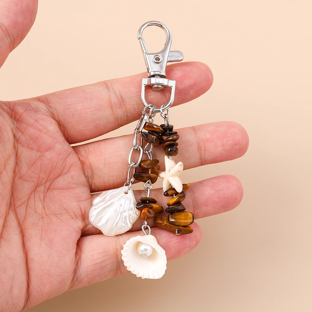 Aihua Bohemia Sommer Strand Niedlicher Seestern Muschel Schlüsselanhänger Schlüsselringe für Männer Frauen Handtaschenanhänger DIY Y2K Schmuck Geschenke – Detail 12