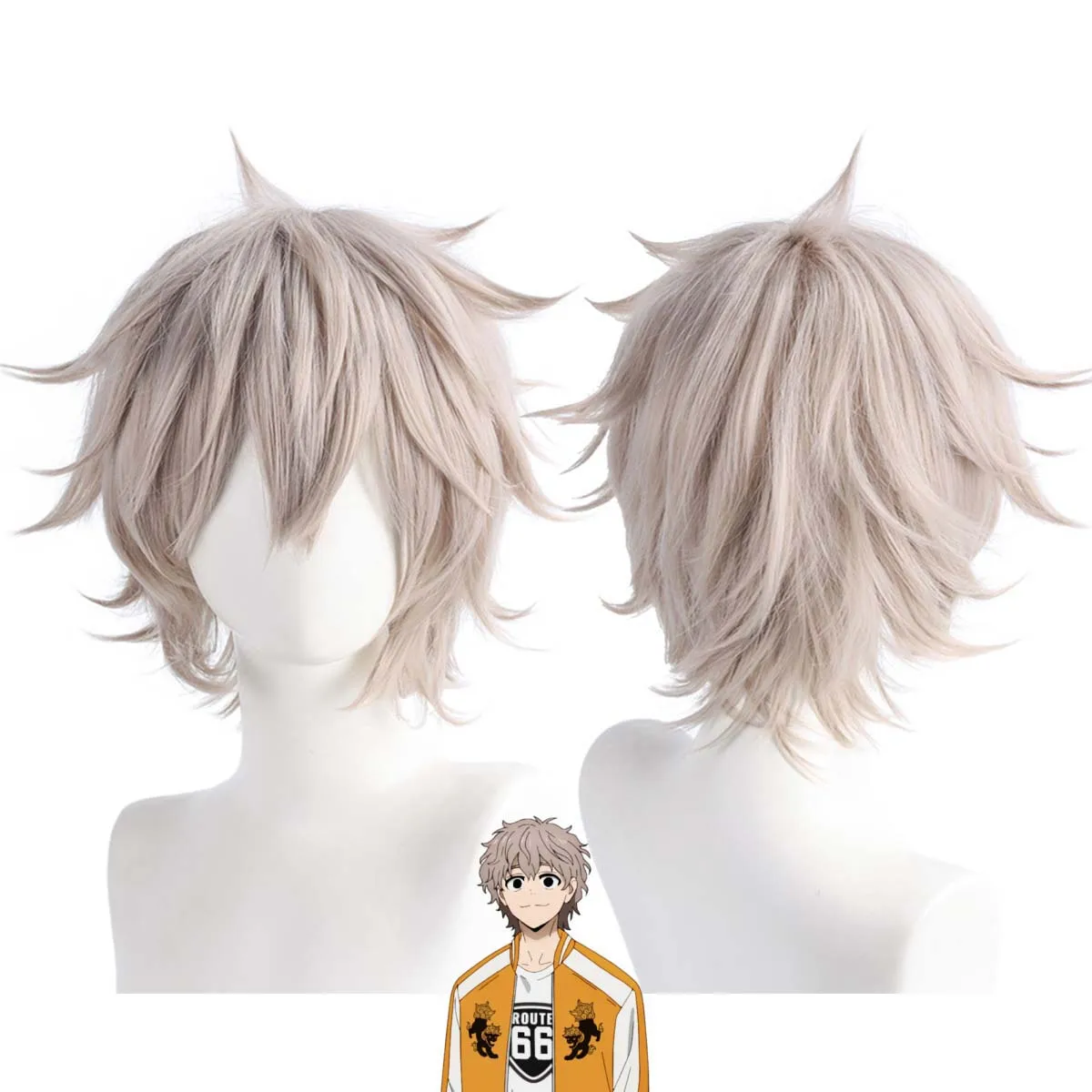 

Хэллоуин Аниме Wind Breaker Tomiyama Choji Короткий светло-коричневый парик