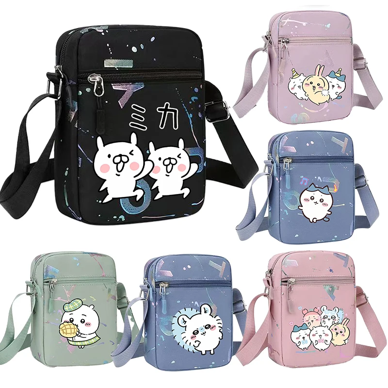 Chiikawas Shoulder Bag for Women Men Cartoon Adjustable Multiple Compartments Mobile PhoneBag Casual Crossbody Bag Birthday Gift