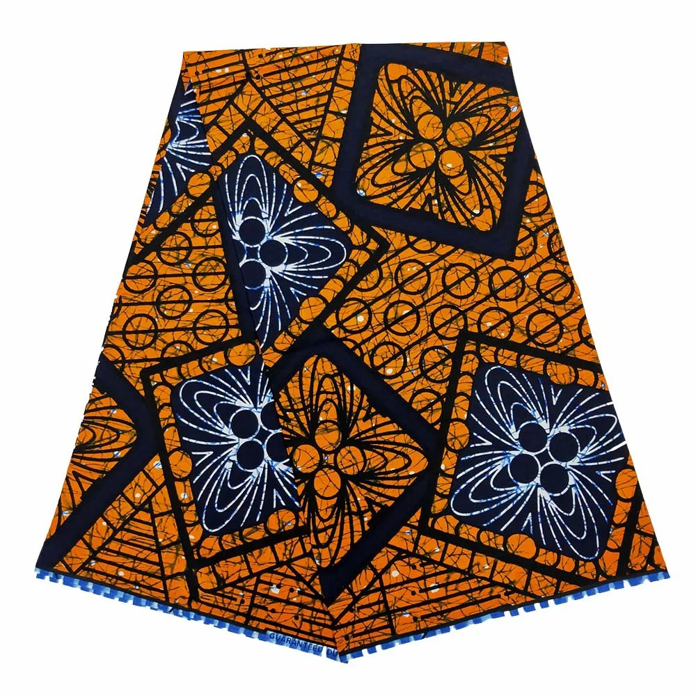 6Y African Wax Dyed Cloth Cotton African Holland Wax Traditional Wax Dyed Cloth