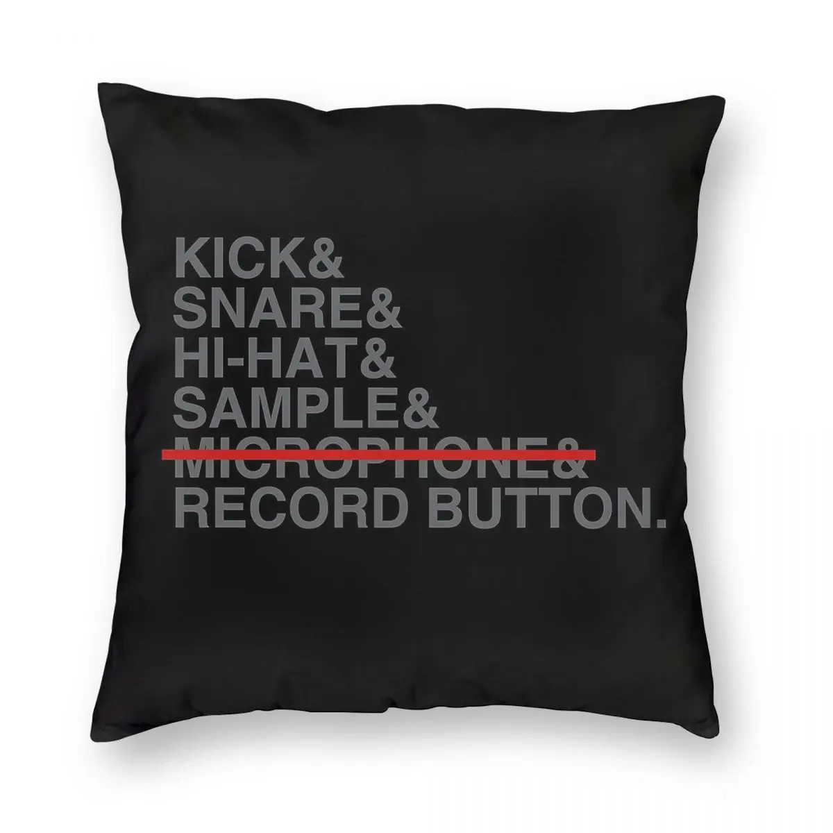 Beat Culture No Lyrics غطاء وسادة مربع آلي من البوليستر والكتان المخملي بنمط سحاب ديكور غرفة غطاء وسادة #3