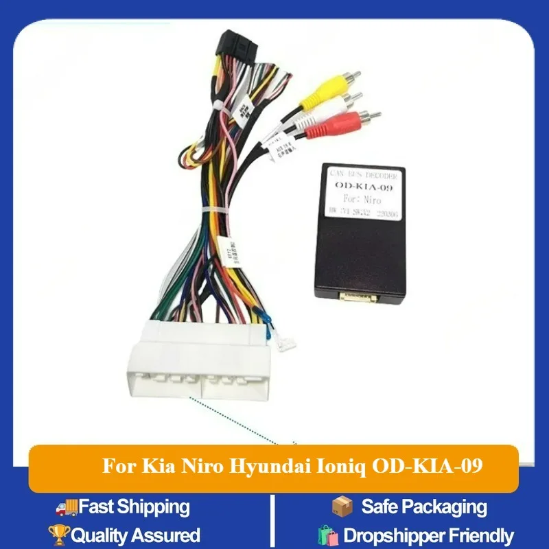 Автомобильный 16-контактный адаптер жгута проводов Canbus Box декодер Android радио кабель питания для Kia Niro Hyundai Ioniq OD-KIA-09