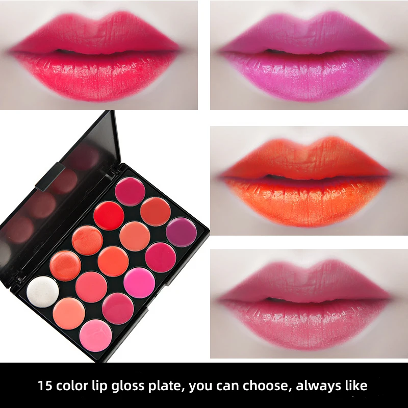 Brand New  15 Colors Lipgloss Palette Moisturizing Soft Cream Lip Gloss Waterproof Long Lasting Lip Gloss Cosmetic Makeup