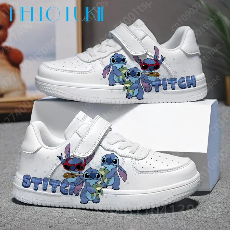 

Stitch Little Monster Cartoon Printing Children shoes boys girls Waterproof leather comfortable Parent child shoes man woman