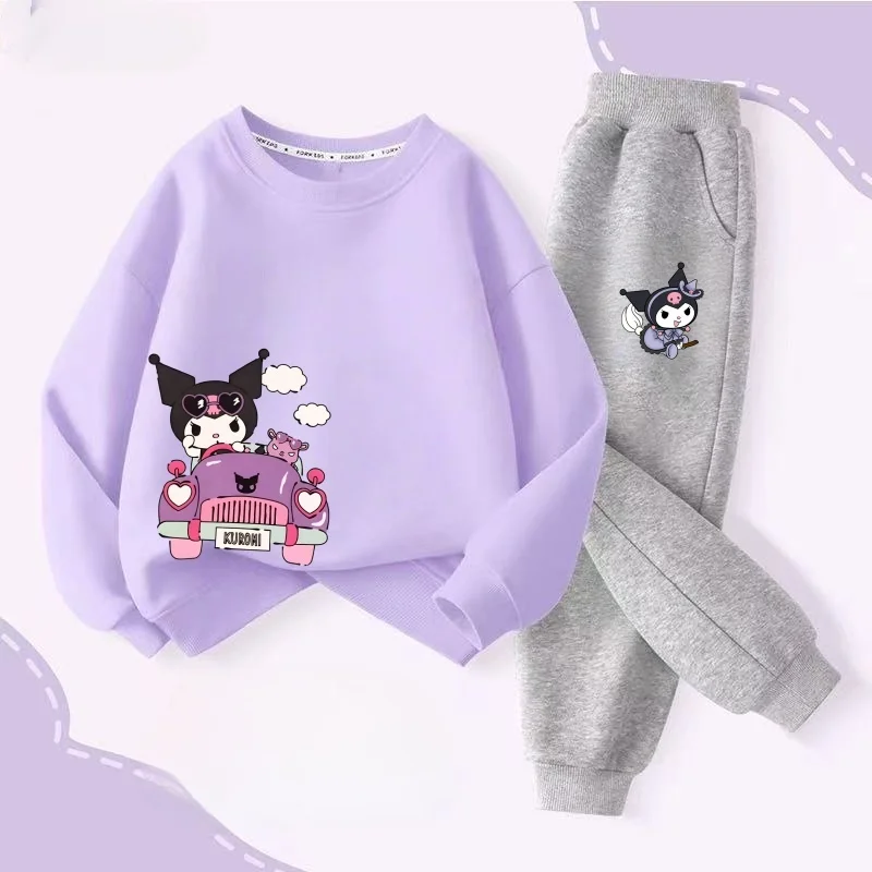 

Autumn Baby Girl Clothes Set Children Sanrio Hello Kitty Cartoon Print Sweatshirt and Pants 2 Pieces Suit Kid Long Sleeved Suit