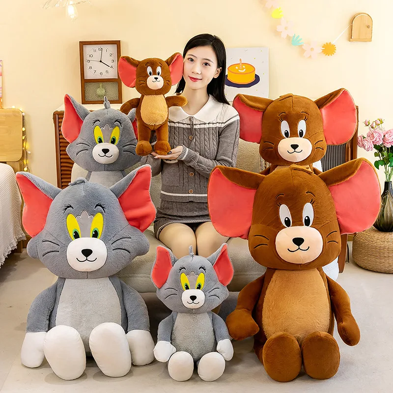 

Новая в наличии плюшевая кукла с изображением ракушки Том и Джерри, милая мультяшная подушка с котом Том, кавайная кукла Джерри, мышь, игрушка, детский подарок на день рождения