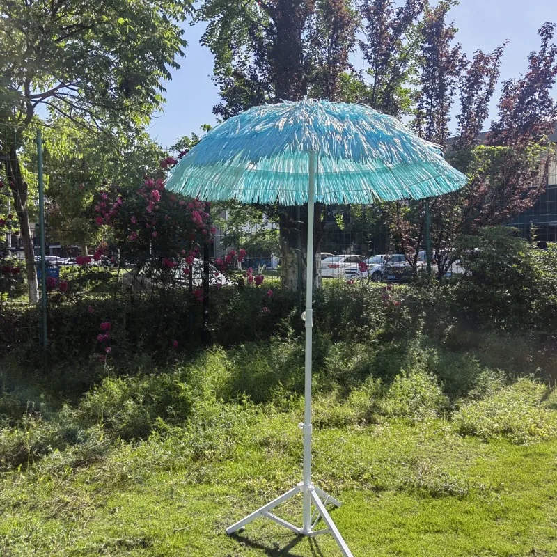 JMZ Straw Beach Umbrella Women Summer Sunshade Portable Raffia Parasol Large Size Fit All Models Outdoor Travel Vacation