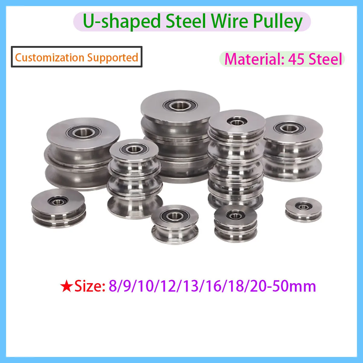 

Guide Rail U-shaped Groove Cable Pulley Bearing V623 V624ZZ U623ZZ U624 ZZ U604 ZZ