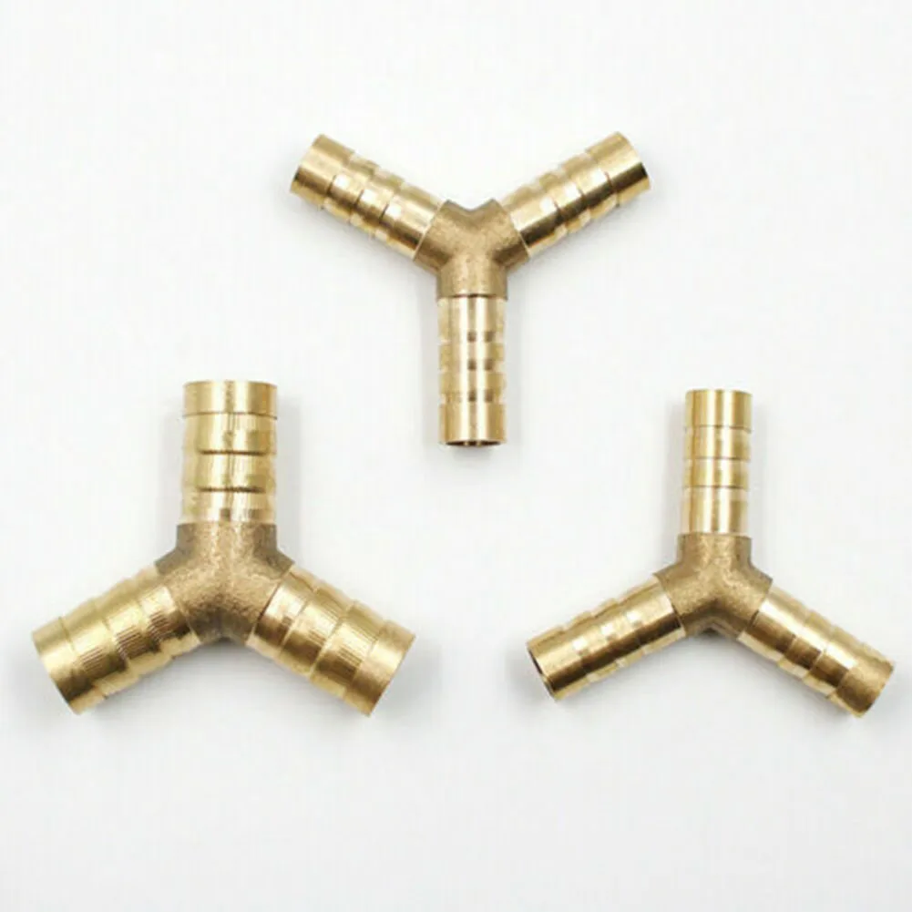 Convenient Connector 3 WAY Joiner All Copper Material Brass Fuel Hose Joiner Tee Connector Garden Tool Accessories