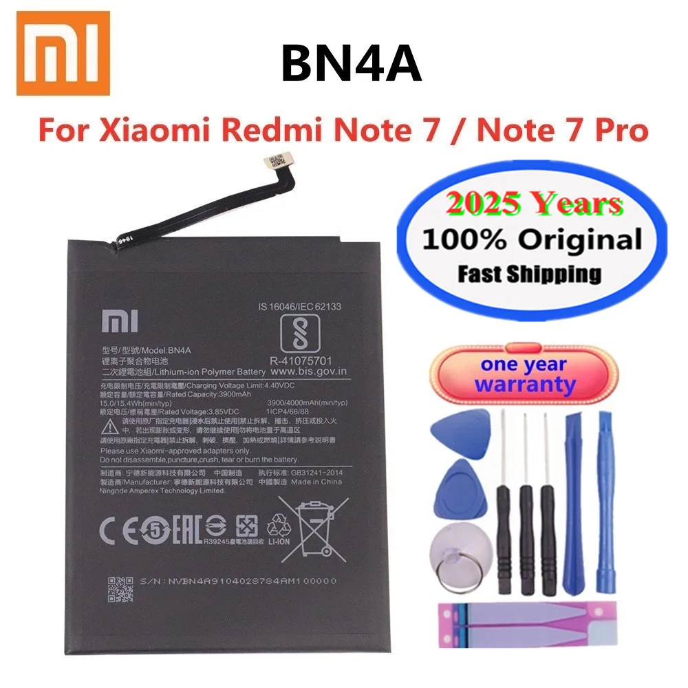 

2025 years New 4000mAh BN4A original Battery For Xiaomi Redmi Note7 Note 7 Pro M1901F7C Phone Battery Batteries Fast Shipping