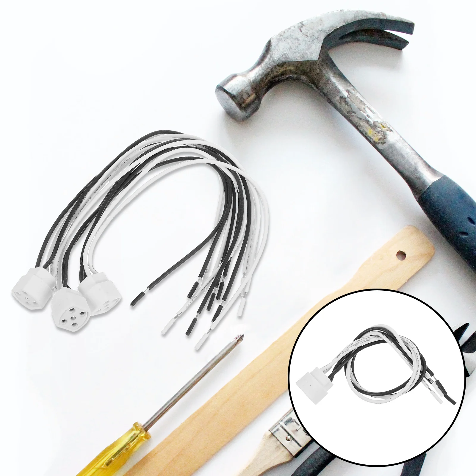 

3Pcs Uv Tube Light Socket Ceramic G10q Holder High Temp Resistance Single End Bulb Holder for LED Fluorescent Lamp Parts