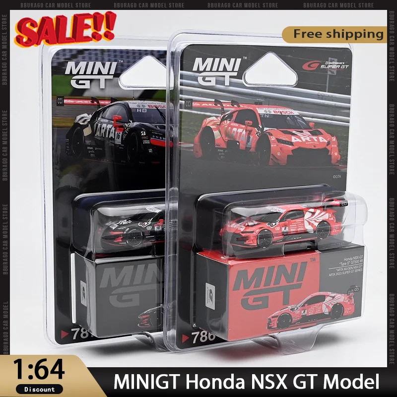 

MINIGT 1:64 Honda NSX GT Type S GT500, японская версия для внутреннего рынка, игрушечная модель автомобиля из сплава, коллекция гоночных серий 2023, подарок