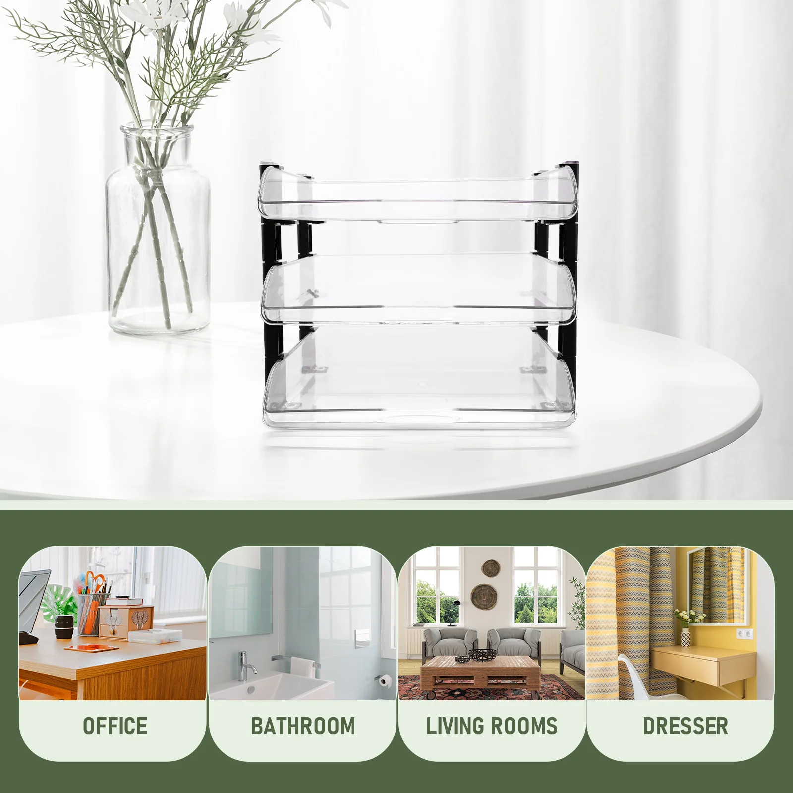 

Desk Storage Rack Paper Tray Stackable File Holder Office Supplies Large Capacity Desktop ganizer Practical Use