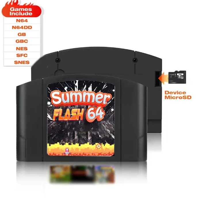 

SUMMERFLAHSC64 Open Source N64 3000 in 1 Games For Nintendo 64 Game Card free 32GB Card Compatibility Support 64DD Games