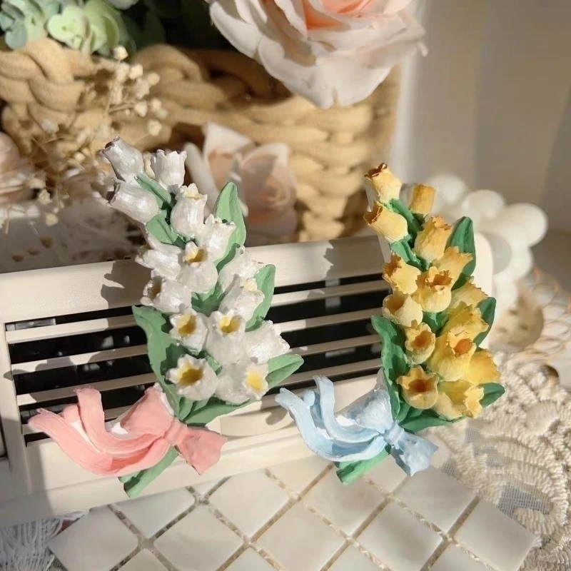 

3D Lily Of the Valley Flower Shape Aromatherapy Gypsum Crafts Home Decoration Silicone Molds Handmade Plaster Ornament Mold