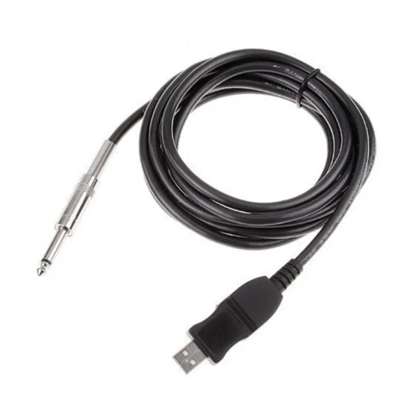 

16-Bit 3M Usb Guitar Cable Black Professional Shielded Adapter For Pc Recording 6.5Mm Jack Plug Play Windows X Guitar