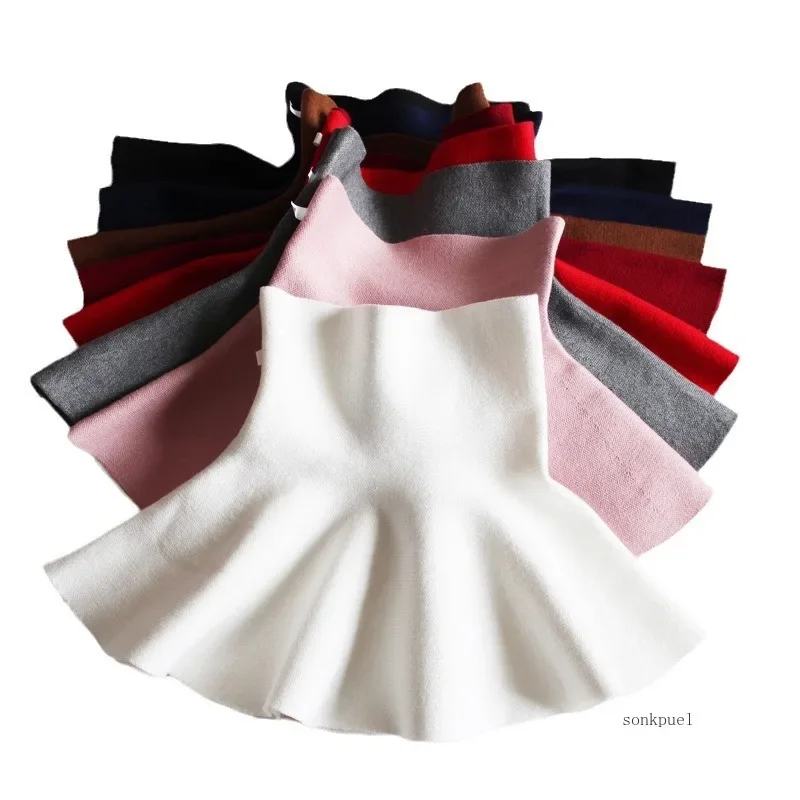 Winter Infant Baby Girls Tutu Skirt Children Fashion Mini Pleated Knitted Skirts Toddler Kids Clothes Autumn 2-10Years