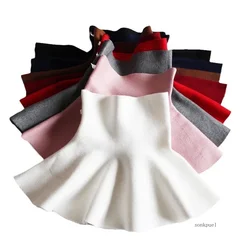 Winter Infant Baby Girls Tutu Skirt Children Fashion Mini Pleated Knitted Skirts Toddler Kids Clothes Autumn 2-10Years