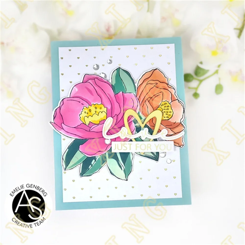 Leafy Duo Blooms Happy Mother's Day New Metal Cutting Dies Hot Foil Stamps Stencil Scrapbook Diary Decoration Embossing Template