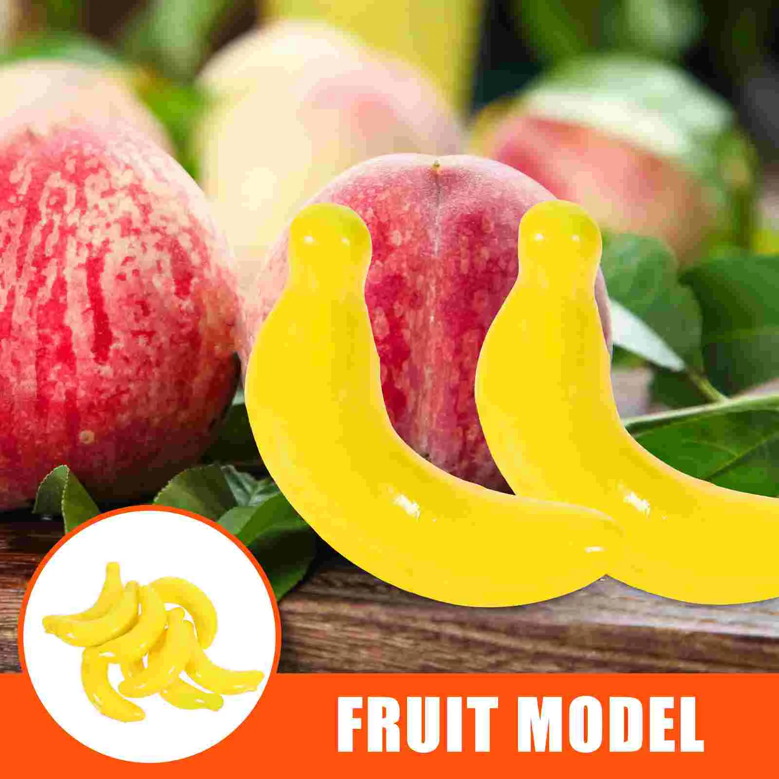 20 Pcs Banana Simulated Small Fruit Model Set Fake Photo Prop Miniature Simulation Artificial Lifelike Yellow Photography Props