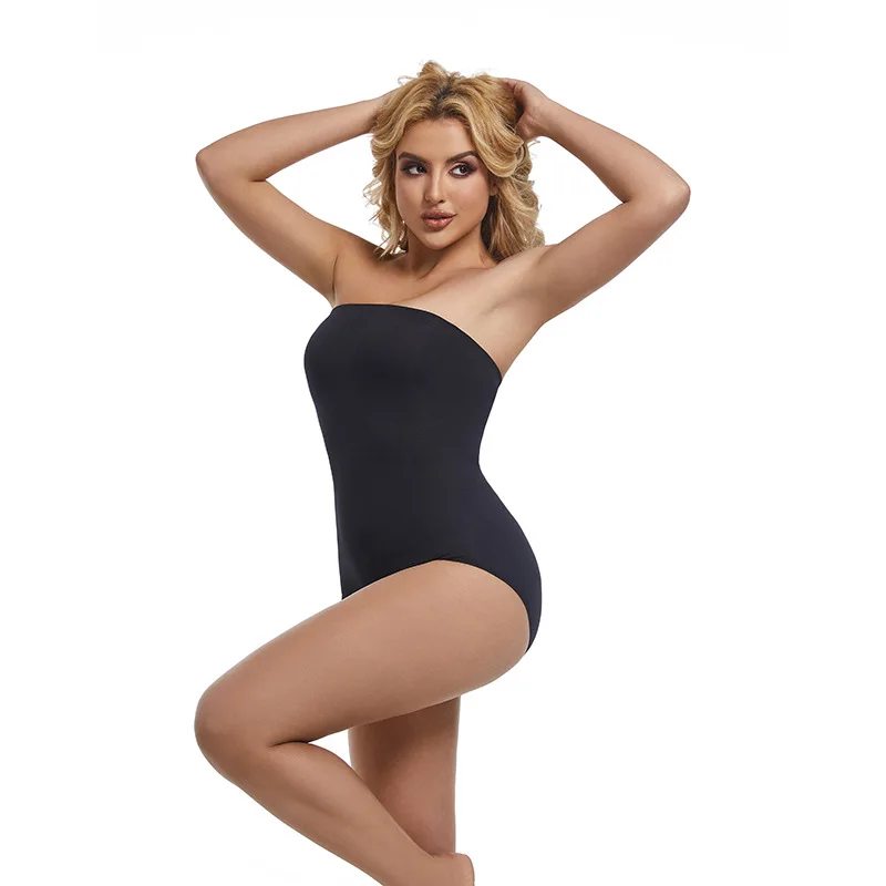 Women Strapless Shapewear Bodysuit with Removable Straps Tummy Control Body Shaper Slimmer Slimming Seamless Sculpting Tank Top