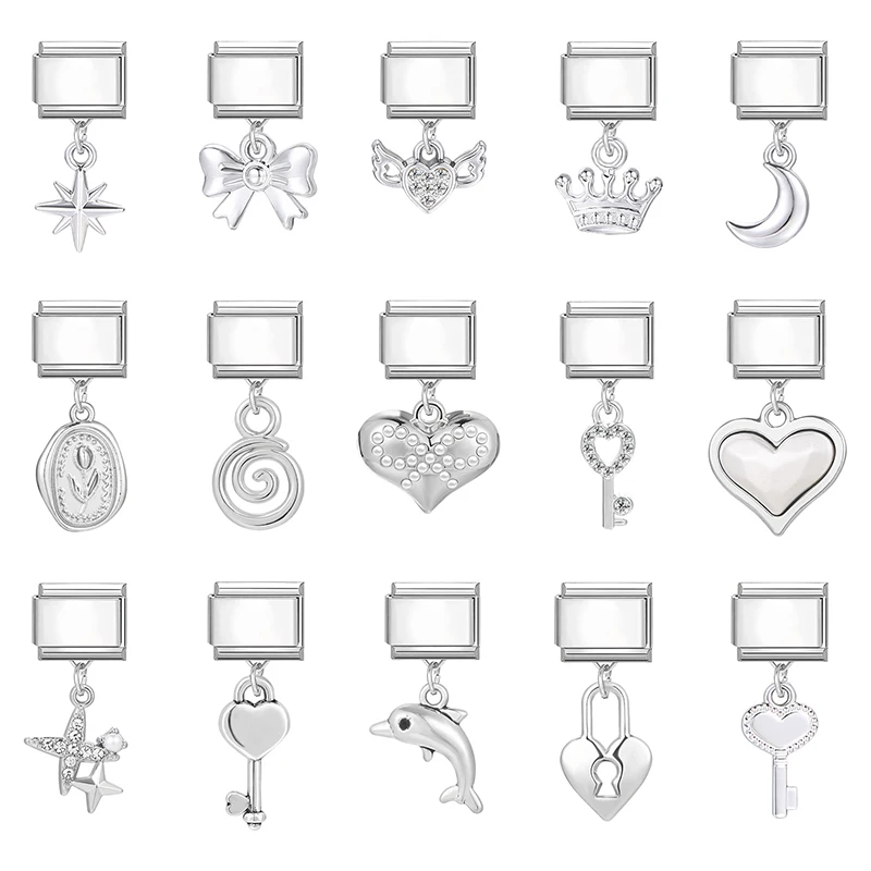 نجمة الكرز ذيل السمكة القمر القط باو قنديل البحر قلادة الإيطالية سحر ربط الفولاذ المقاوم للصدأ صالح 9 مللي متر سوار المرأة DIY بها بنفسك صنع المجوهرات #2