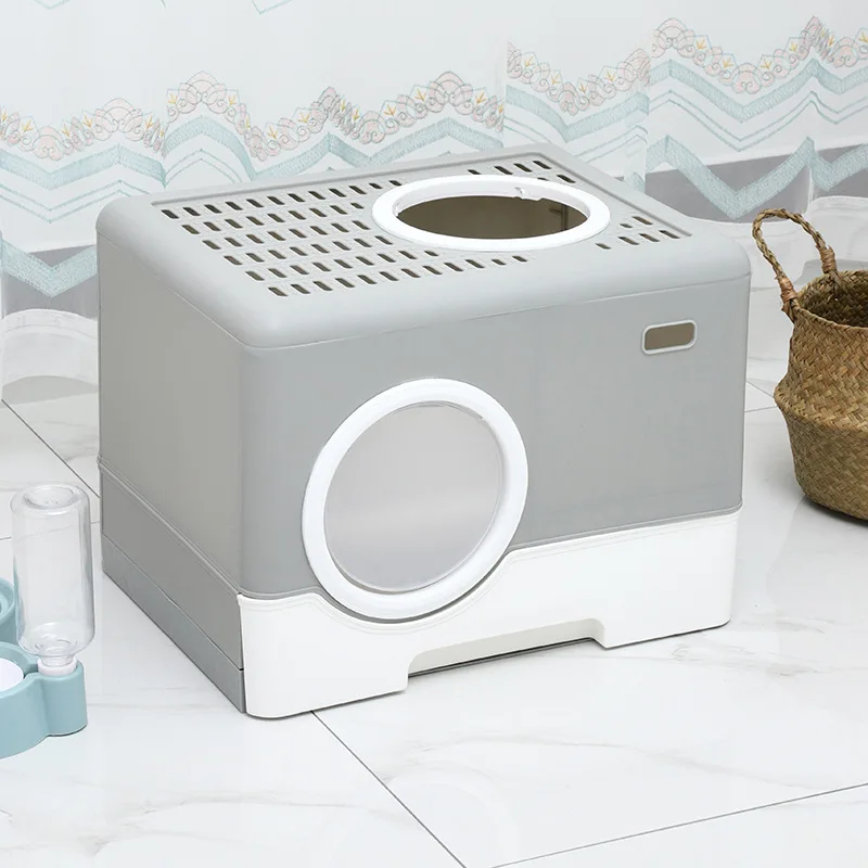 

Умывальник для кошачьего туалета Полный полузакрытый унитаз Верх в королевский размер негабаритный умывальник для кошачьего туалета Дезодорант лайно