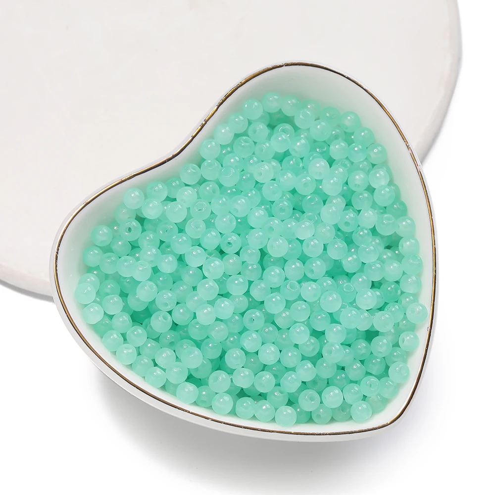 50/100 Stück 4 mm farbige Glasimitation Jade Runde Perlen Spacer Perlen für DIY Ohrringe Halsketten Armbänder Schmuckherstellung