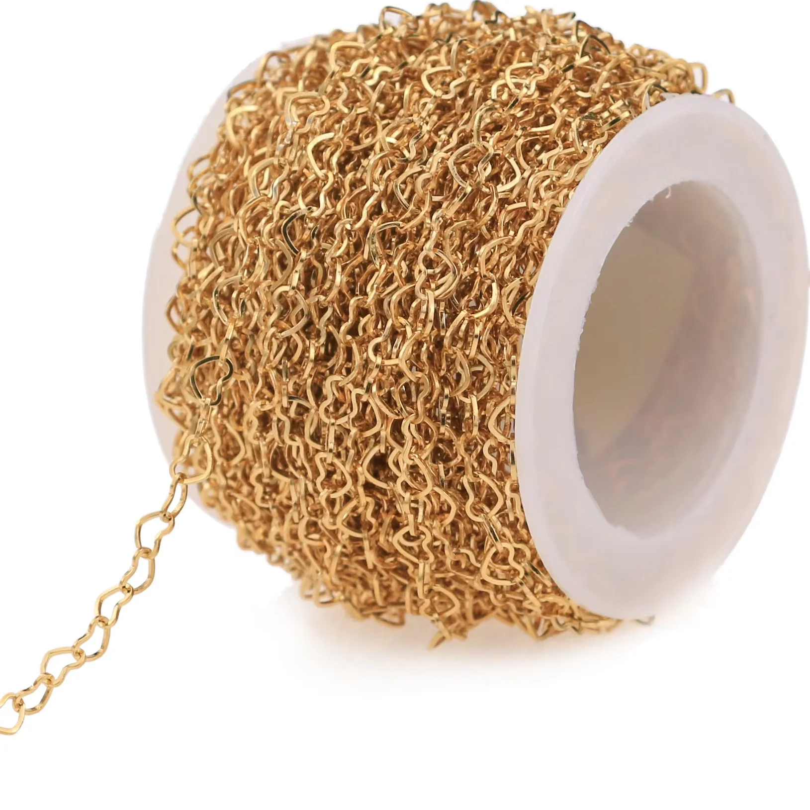 

Цепочка в форме сердца из нержавеющей стали шириной 4 мм для изготовления ювелирных изделий, аксессуары для ожерелья, позолоченная цепочка из нержавеющей стали