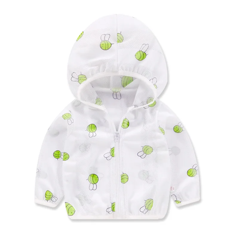 New Summer Children\'s Hooded Sun Protection Clothing Baby Outwear Jacket Boys Girls Cartoon Long Sleeve Travel Thin Beach Shirt