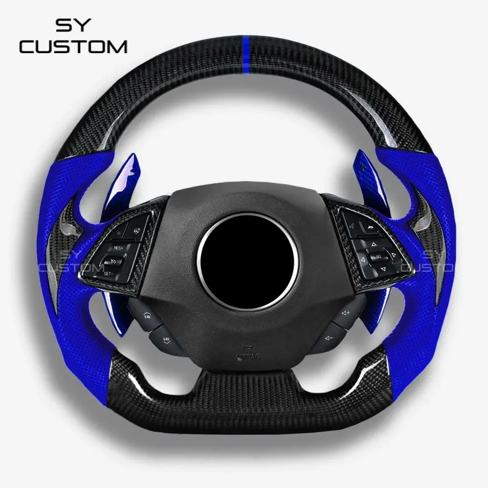 Chevrolet Steering Wheel Corvette Camaro SS ZL1 RPM LED Customized Carbon Fiber Racing Wheel 2016-2022 Model